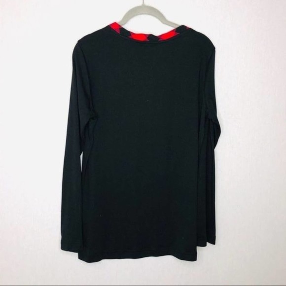 Charter club Buffalo check flannel trim pajama top Medium - Picture 2 of 7